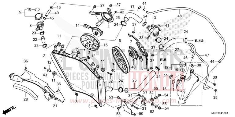 RADIATEUR von CBR1000RR SP SP1 SP2 MAT PEARL MORION BLACK (NHC33) von 2020
